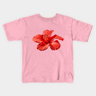 Scarlet Hibiscus Kids T-Shirt